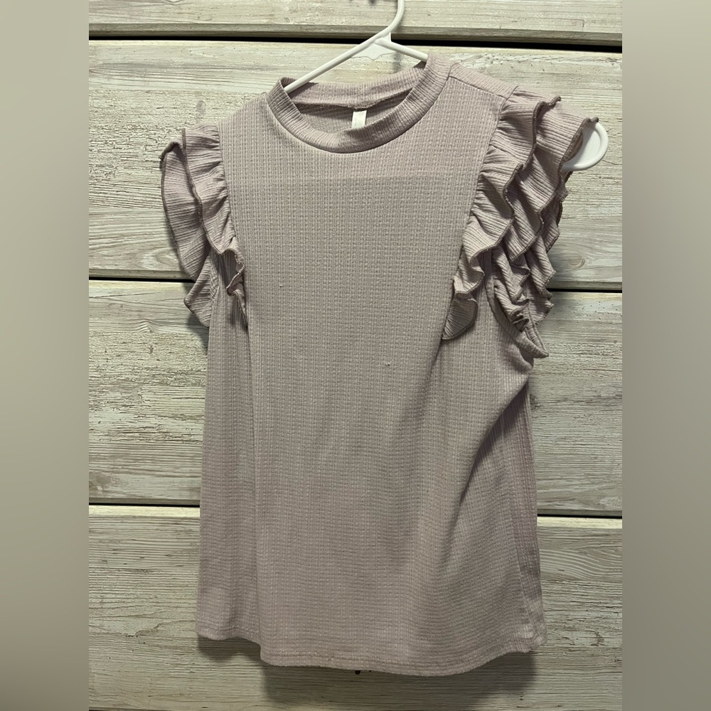 Simply Ruby Ruffled Sleeve Women's Top Lavender - Size M